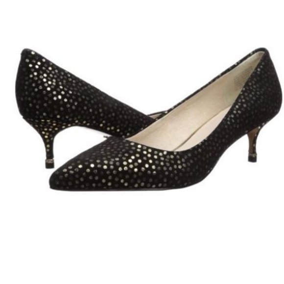 ππ HOST PICK!ππ KENNETH COLE NEW YORK NWT BLACK AND GOLD RILEY 50 PUMPS! - Picture 2 of 13